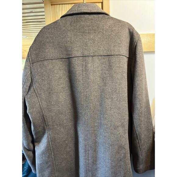 Calvin Klein Overcoat Men’s L Gray Wool Blend 3 Button Jacket Quilt Lined EUC - Picture 10 of 13